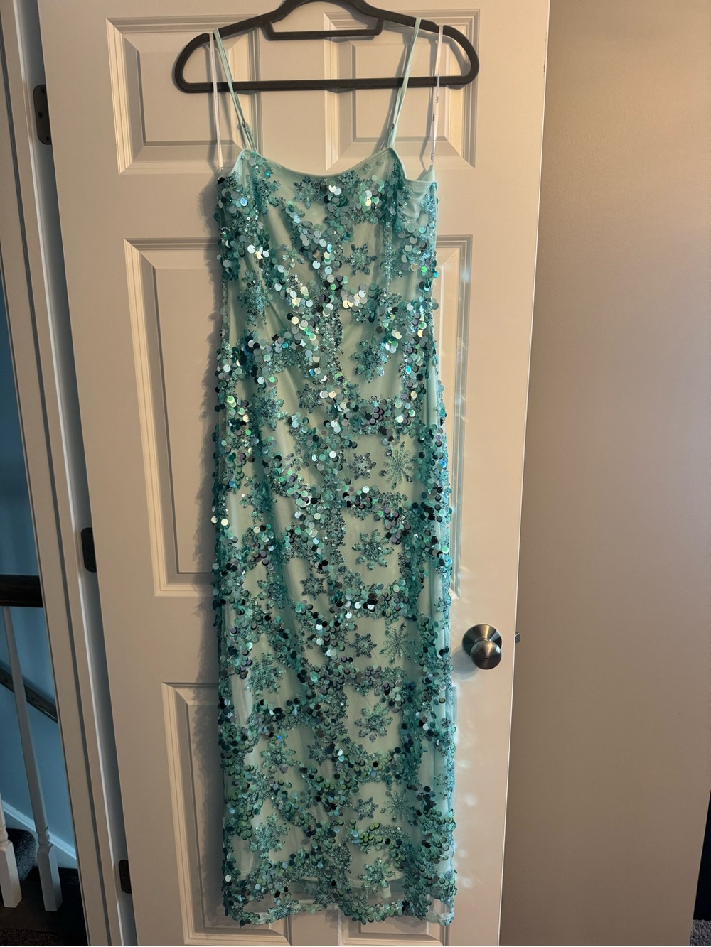 Sequin Floral Maxi Slip Dress